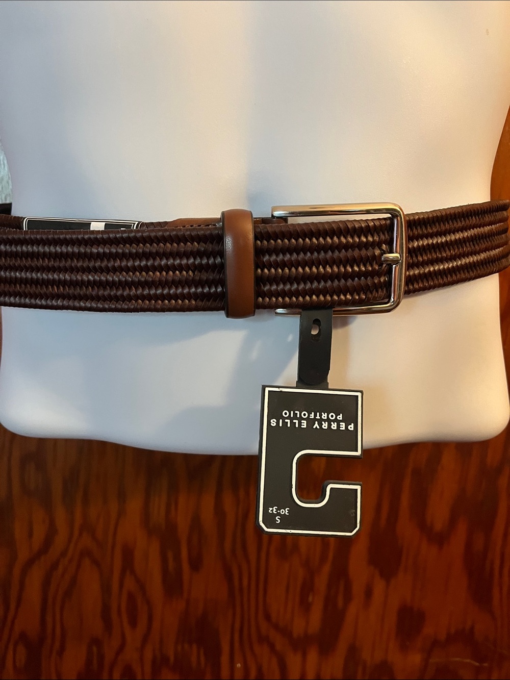 Perry Ellis Portfolio Brown Stretch Belt
